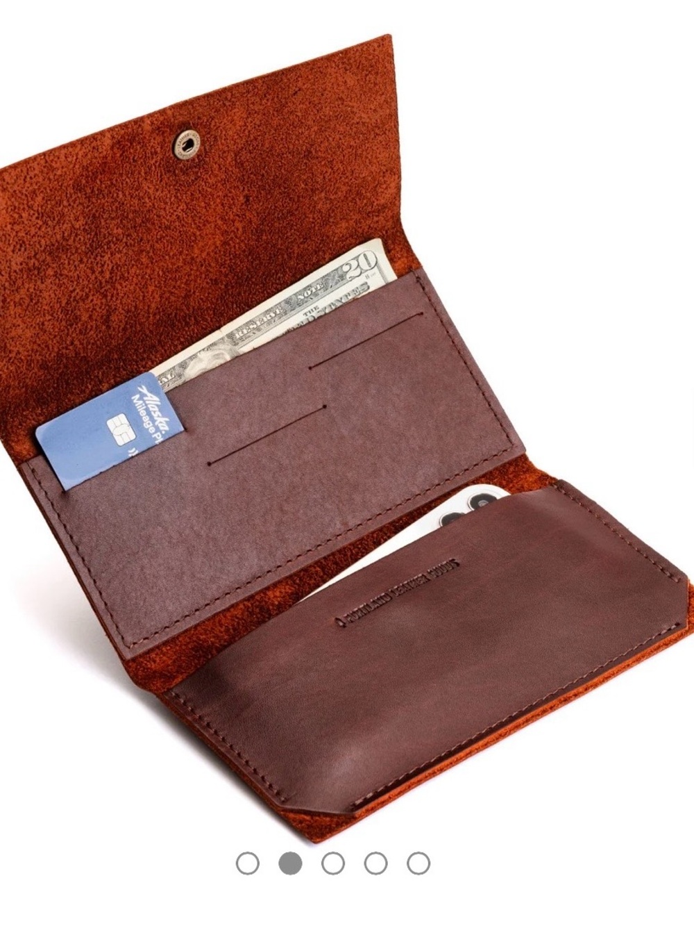 Portland Leather Brown Rancher Wallet - Picture 3 of 15